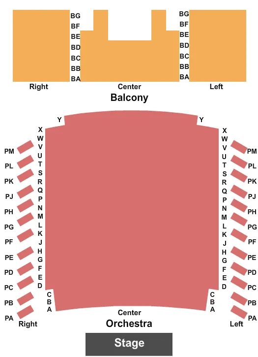 END STAGE Seating Map Seating Chart