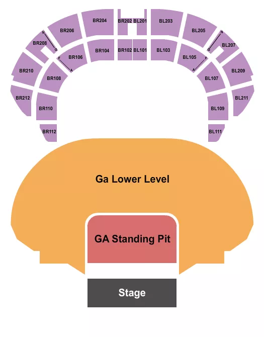 GA FLOOR GA PIT Seating Map Seating Chart