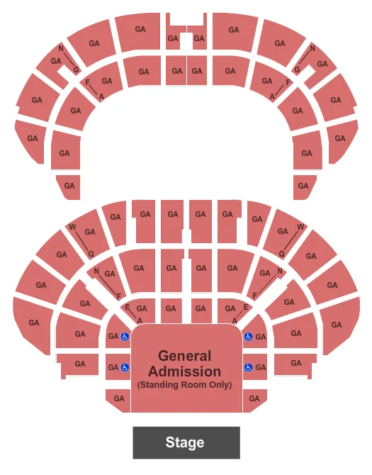 GENERAL ADMISSION Seating Map Seating Chart