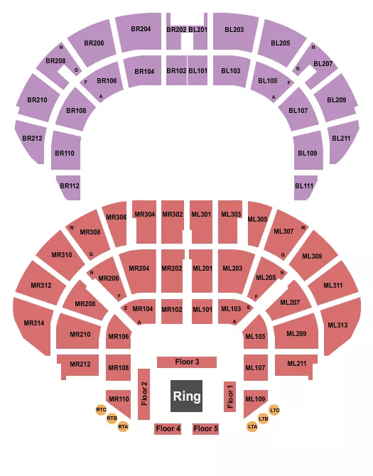 WRESTLING Seating Map Seating Chart