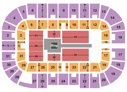 WWE 2 Seating Map Seating Chart
