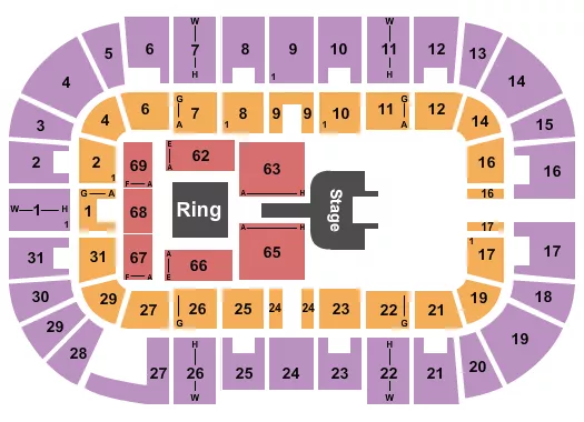 WRESTLING AEW Seating Map Seating Chart