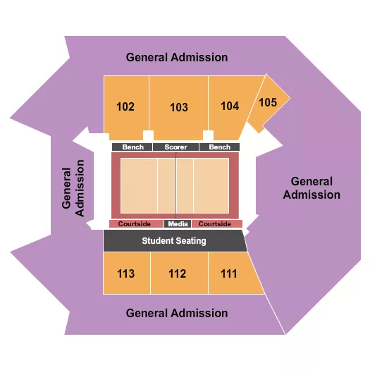 VOLLEYBALL 2 Seating Map Seating Chart