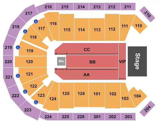 ENDSTAGE VIP FRONT Seating Map Seating Chart
