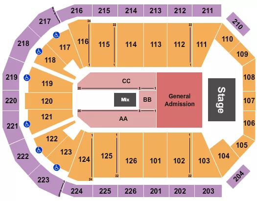 ENDSTAGE GA PIT Seating Map Seating Chart
