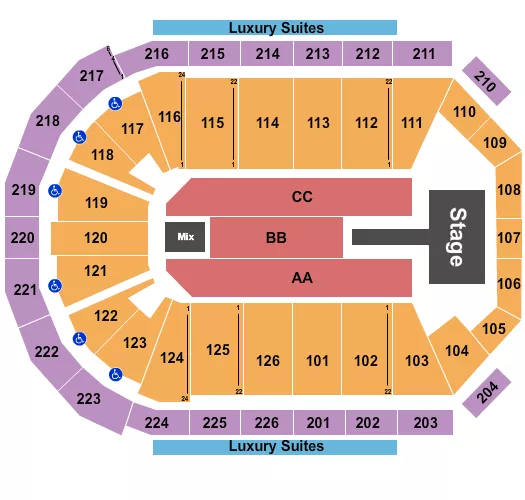 ENDSTAGE W CATWALK Seating Map Seating Chart