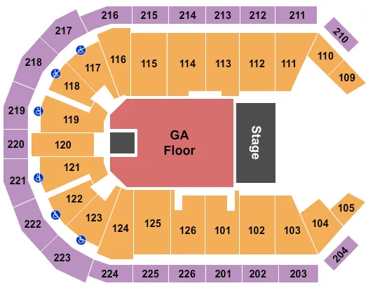 GA FLOOR Seating Map Seating Chart