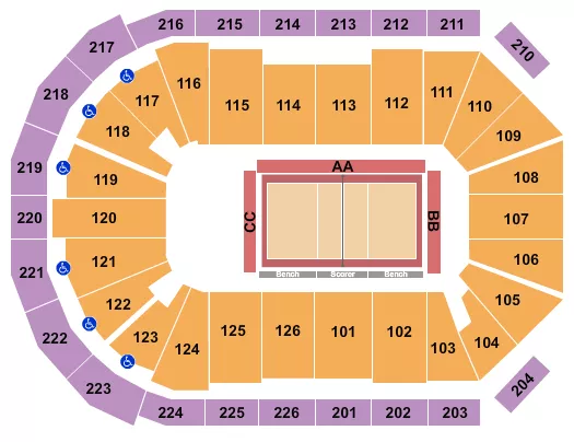 VOLLEYBALL Seating Map Seating Chart