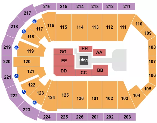 WRESTLING AEW Seating Map Seating Chart