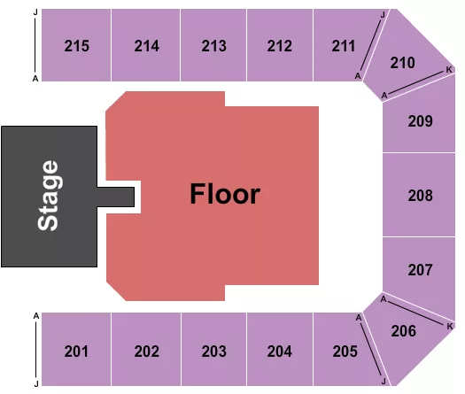 ENDSTAGE GA FLOOR W CATWALK Seating Map Seating Chart