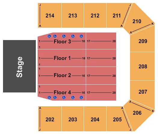 ENDSTAGE 2 Seating Map Seating Chart