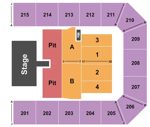 ENDSTAGE GA PIT CATWALK Seating Map Seating Chart