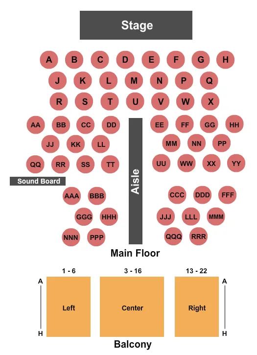 ENDSTAGE TABLES Seating Map Seating Chart