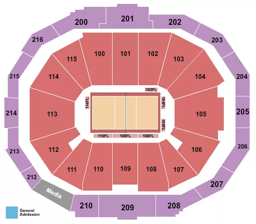 VOLLEYBALL Seating Map Seating Chart