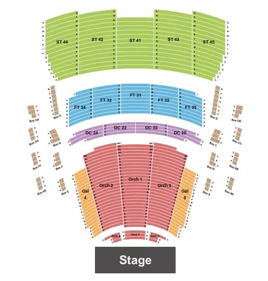 END STAGE Seating Map Seating Chart