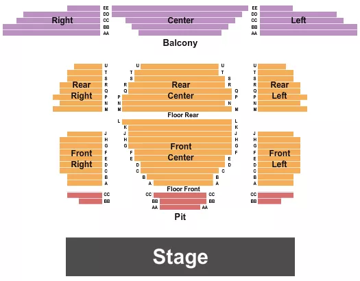 END STAGE Seating Map Seating Chart