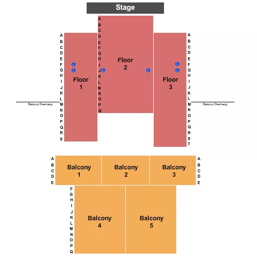 ENDSTAGE VIP Seating Map Seating Chart