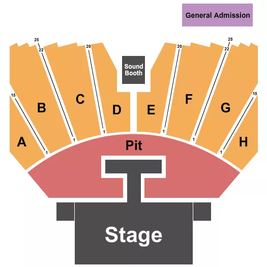 ENDSTAGE PIT WITH T STAGE Seating Map Seating Chart