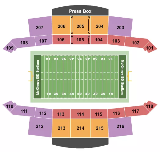 FOOTBALL Seating Map Seating Chart