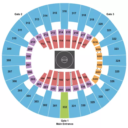 WRESTLING COLLEGE Seating Map Seating Chart