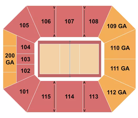 NORTHERN IOWA PANTHERS VOLLEYBALL Seating Map Seating Chart
