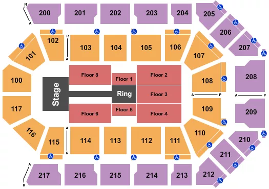 WWE Seating Map Seating Chart