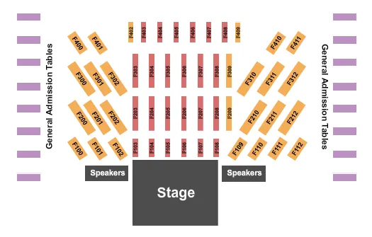 ENDSTAGE RSVD GA TABLES Seating Map Seating Chart