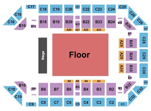 END STAGE Seating Map Seating Chart
