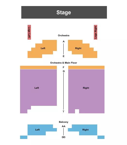 MEMORIAL OPERA HOUSE IN END STAGE Seating Map Seating Chart