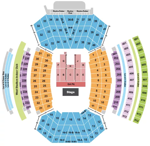 MEMORIAL STADIUM NE ENDSTAGE Seating Map Seating Chart