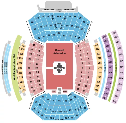 MEMORIAL STADIUM NE ZACH BRYAN Seating Map Seating Chart