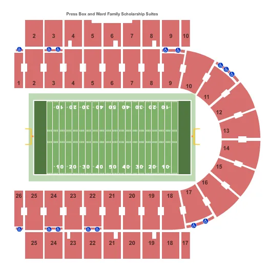 MEMORIAL STADIUM KS FOOTBALL Seating Map Seating Chart