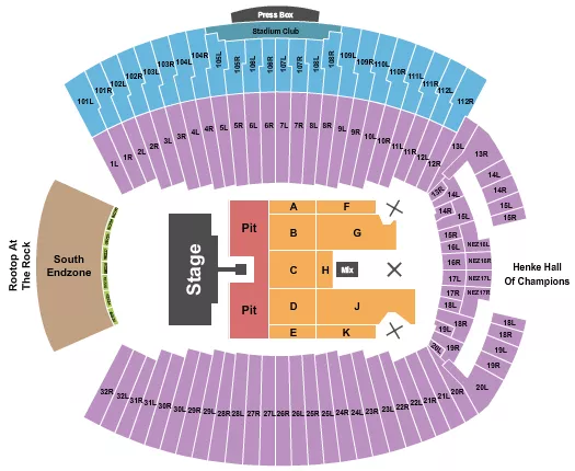 KANE BROWN Seating Map Seating Chart