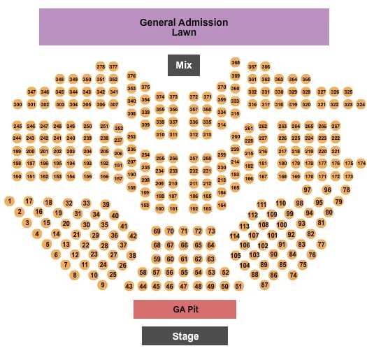 ENDSTAGE PIT TABLES Seating Map Seating Chart