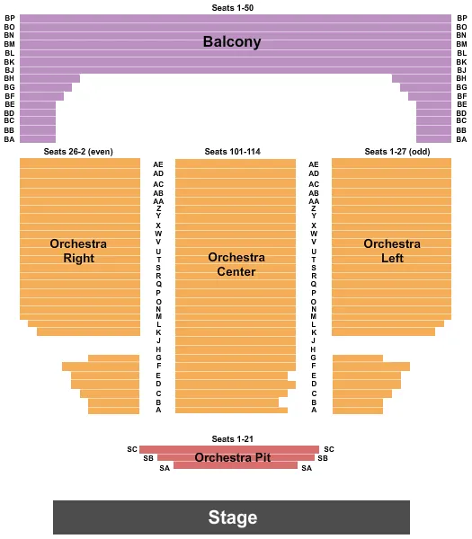 END STAGE Seating Map Seating Chart