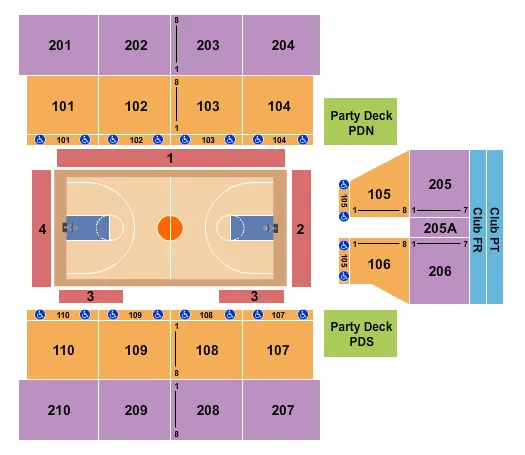 HARLEM GLOBETROTTERS Seating Map Seating Chart