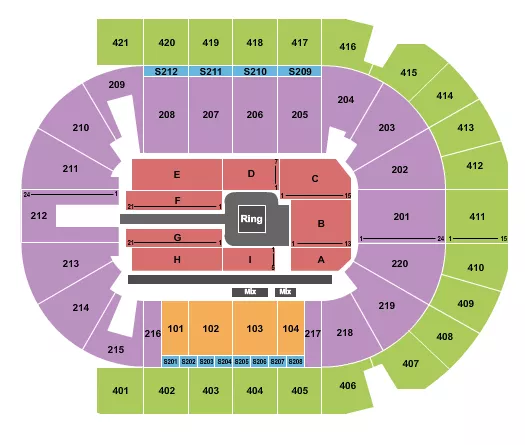 WWE Seating Map Seating Chart
