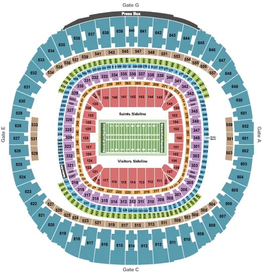 FOOTBALL Seating Map Seating Chart