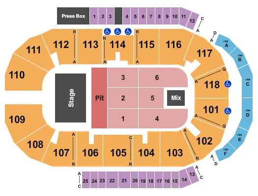 ENDSTAGE PIT Seating Map Seating Chart