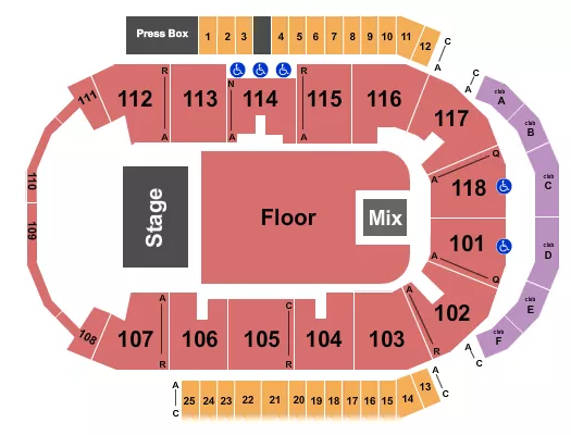 ENDSTAGE GA FLOOR 2 Seating Map Seating Chart