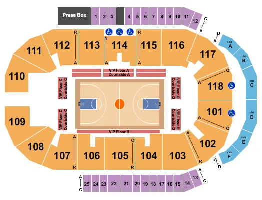 HARLEM GLOBETROTTERS Seating Map Seating Chart