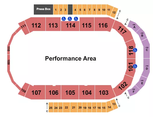PERFORMANCE ARENA 2 Seating Map Seating Chart