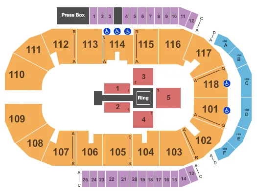 WWE Seating Map Seating Chart
