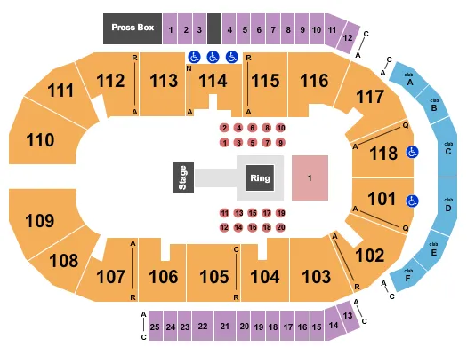 WRESTLING Seating Map Seating Chart