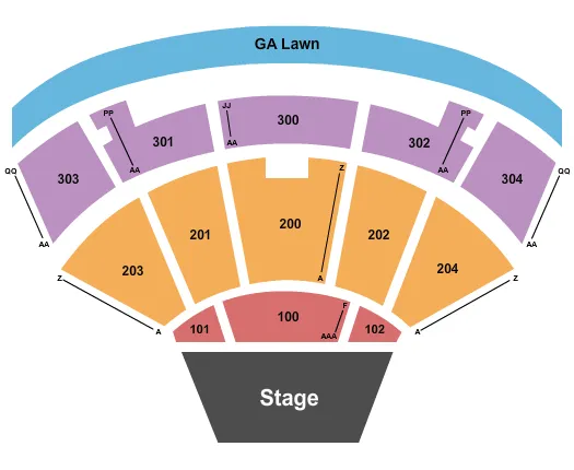 END STAGE Seating Map Seating Chart