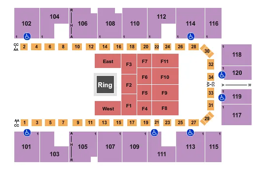 BOXING Seating Map Seating Chart