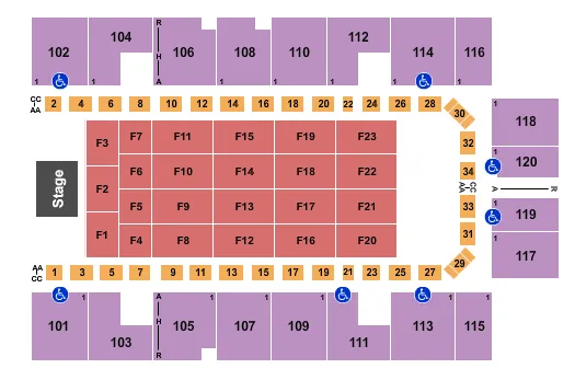 END STAGE Seating Map Seating Chart