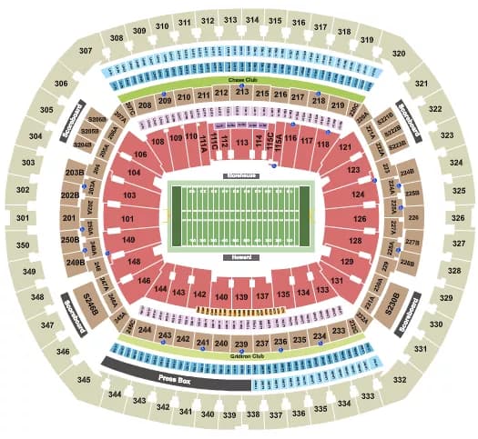 FOOTBALL HBCU Seating Map Seating Chart