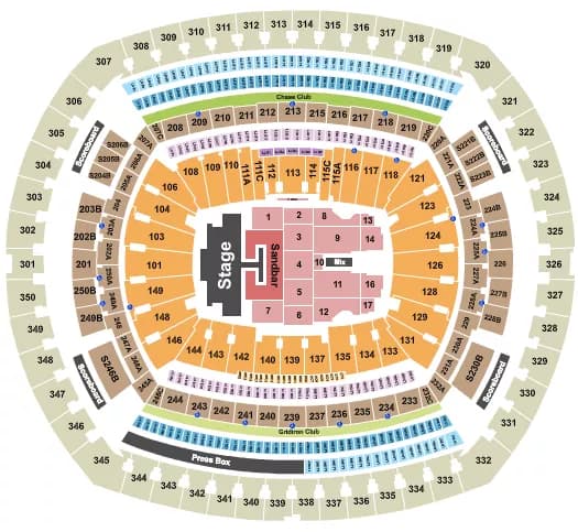 KENNY CHESNEY 1 Seating Map Seating Chart