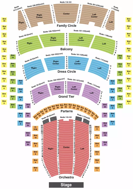 END STAGE Seating Map Seating Chart